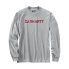 Carhartt Men's Loose Fit Heavyweight Long Sleeve Logo Graphic T Shirt - Heather Grey - Lenny's Shoe & Apparel
