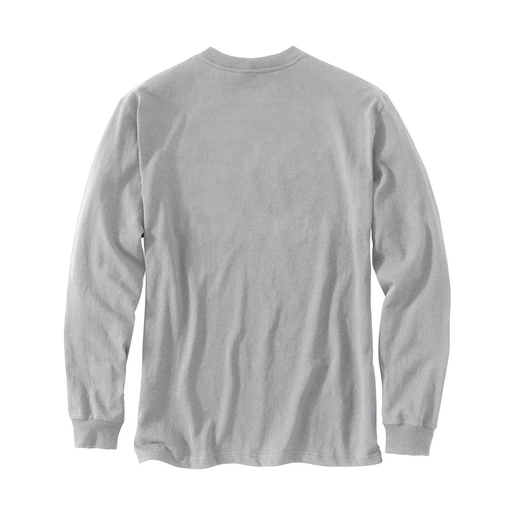 Carhartt Men's Loose Fit Heavyweight Long Sleeve Logo Graphic T Shirt - Heather Grey - Lenny's Shoe & Apparel