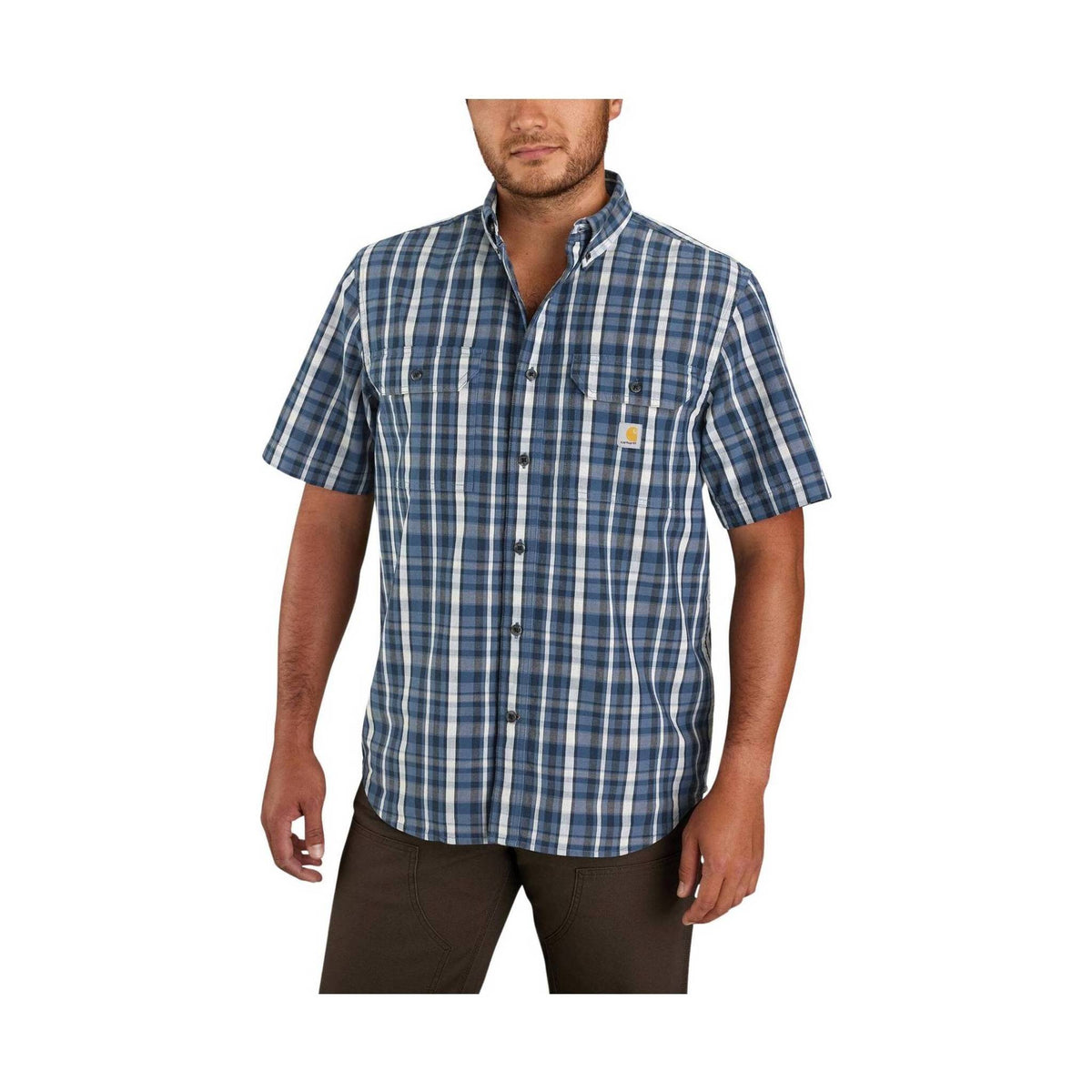 carhartt plaid short sleeve shirts