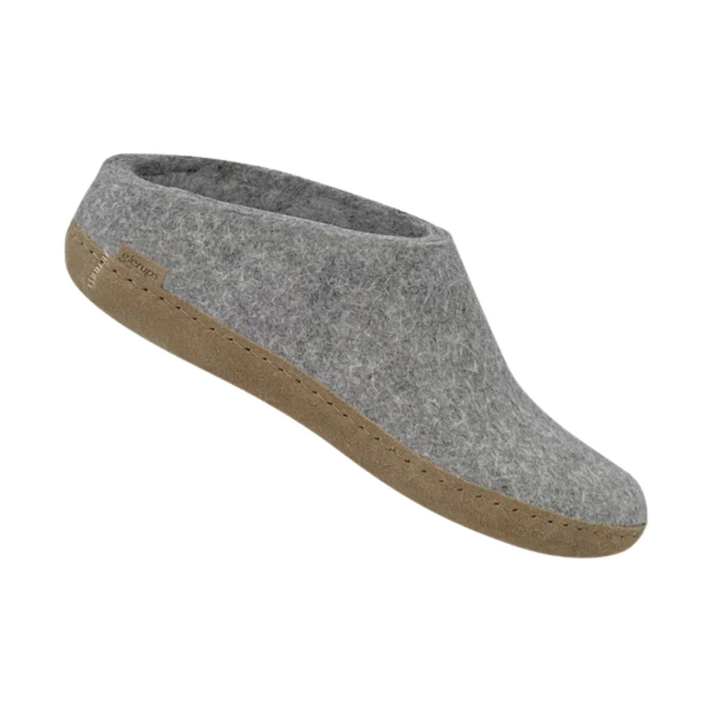 Glerups Slip On With Leather Sole Slipper - Grey Suede - Lenny's Shoe & Apparel