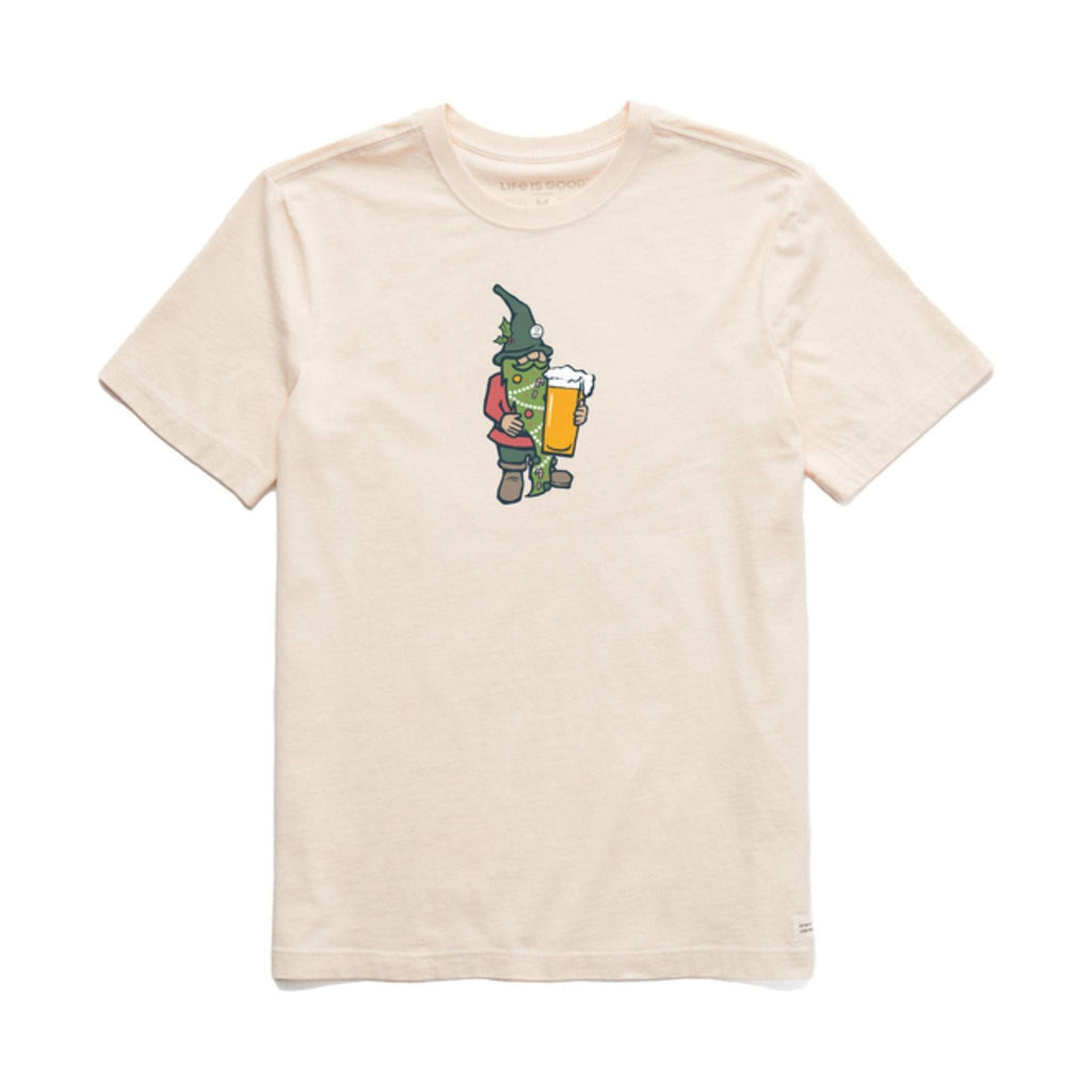 Life Is Good Men's Holiday Beer Gnome Crusher Tee - Putty White - Lenny's Shoe & Apparel
