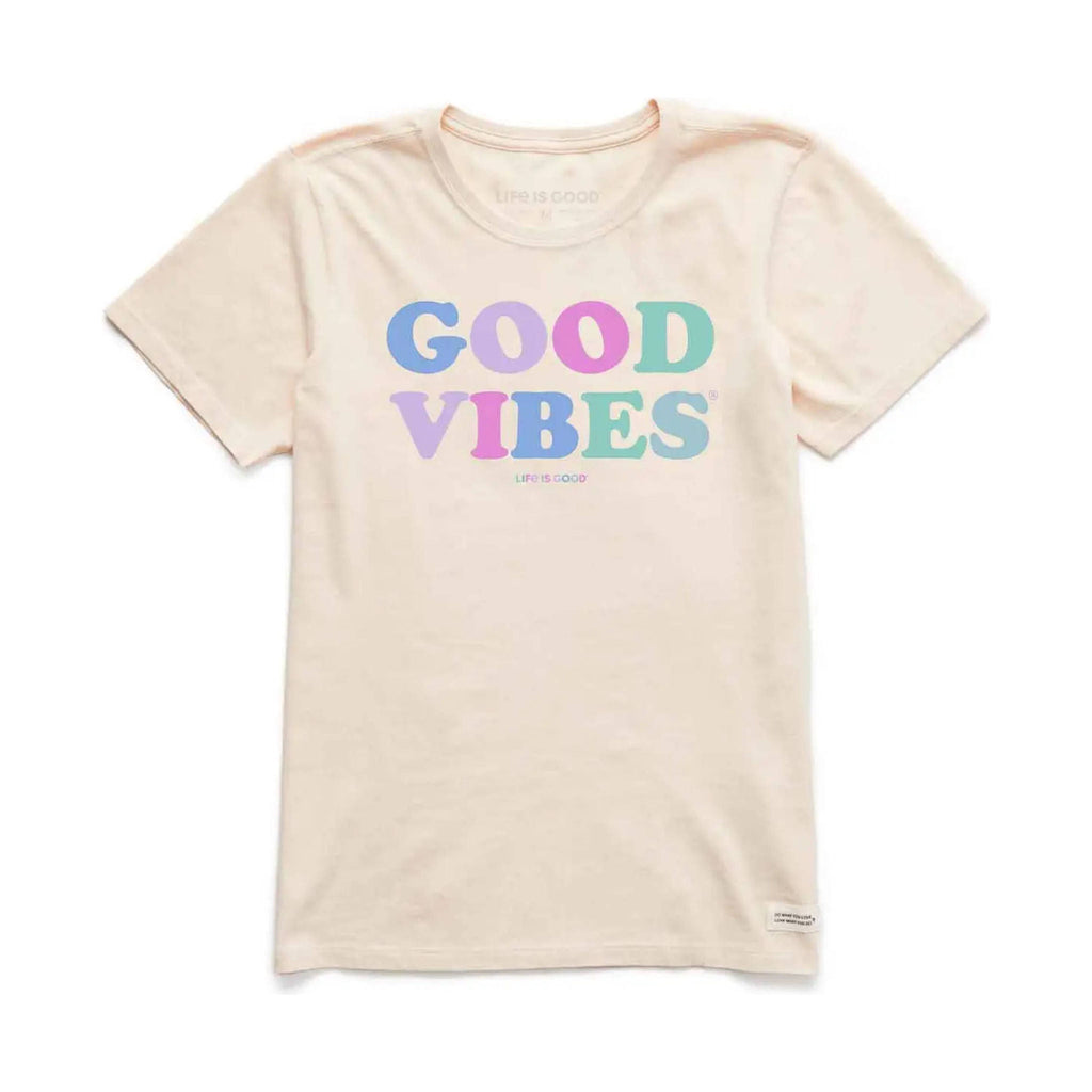 Life Is Good Women's Good Vibes Crusher Tee - Putty White - Lenny's Shoe & Apparel