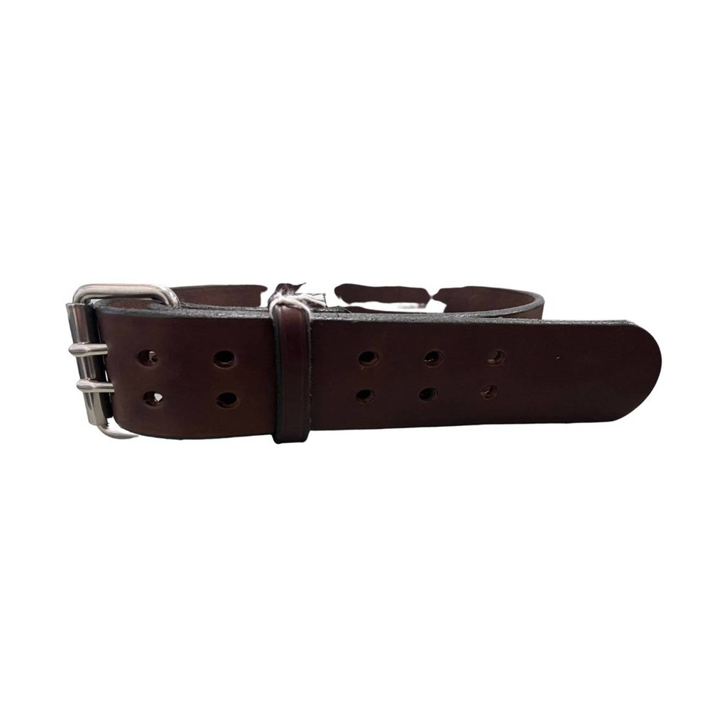 P&B Amish Men's Double Prong Leather Belt - Dark Brown - Lenny's Shoe & Apparel