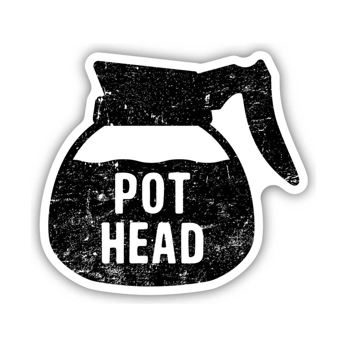 pothead en español Sticker Northwest Coffee Pot Head