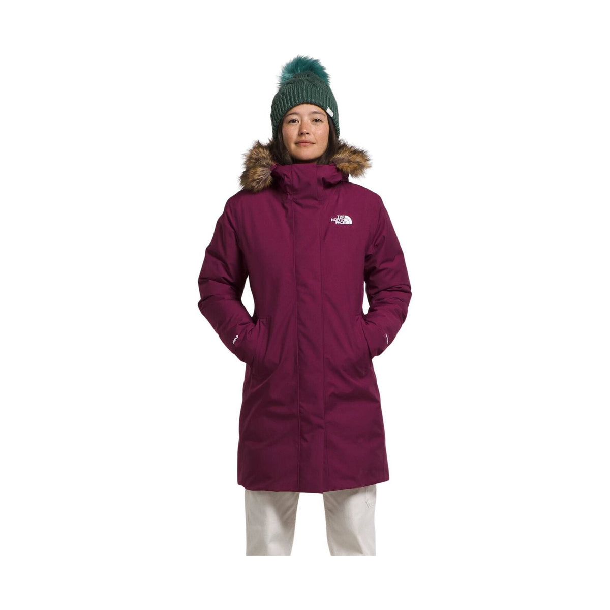 North face pink parka best sale