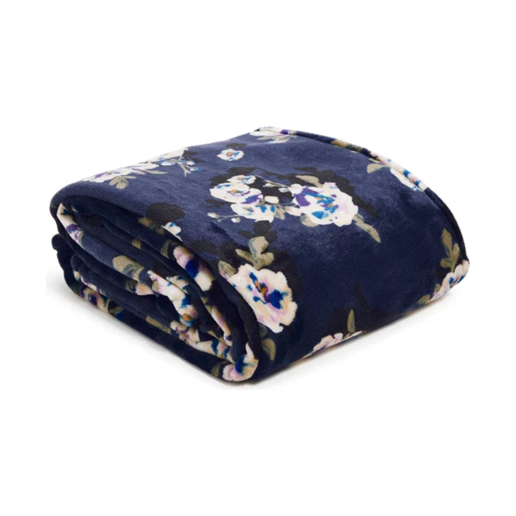 Vera Bradley Plush Throw Blanket - Blooms and Branches Navy - Lenny's Shoe & Apparel