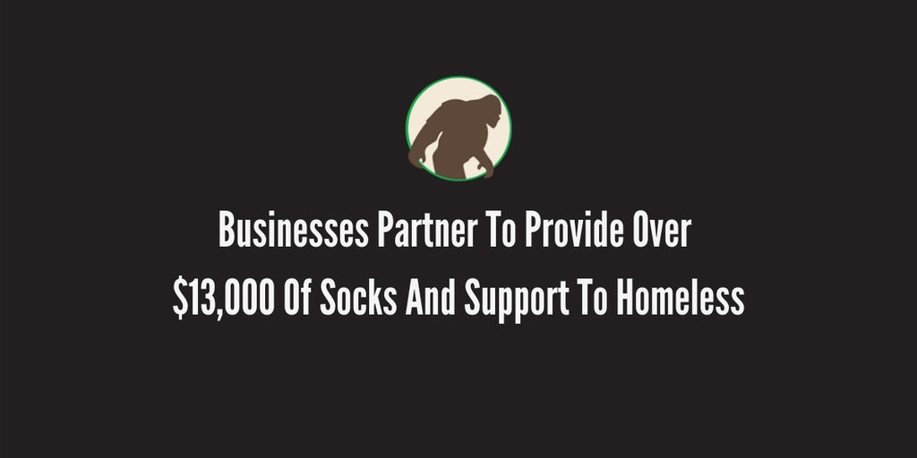 Businesses Partner to Provide Over $13,000 of Socks and Support to Homeless logo image