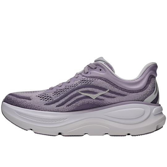 Purple running shoe on a white background