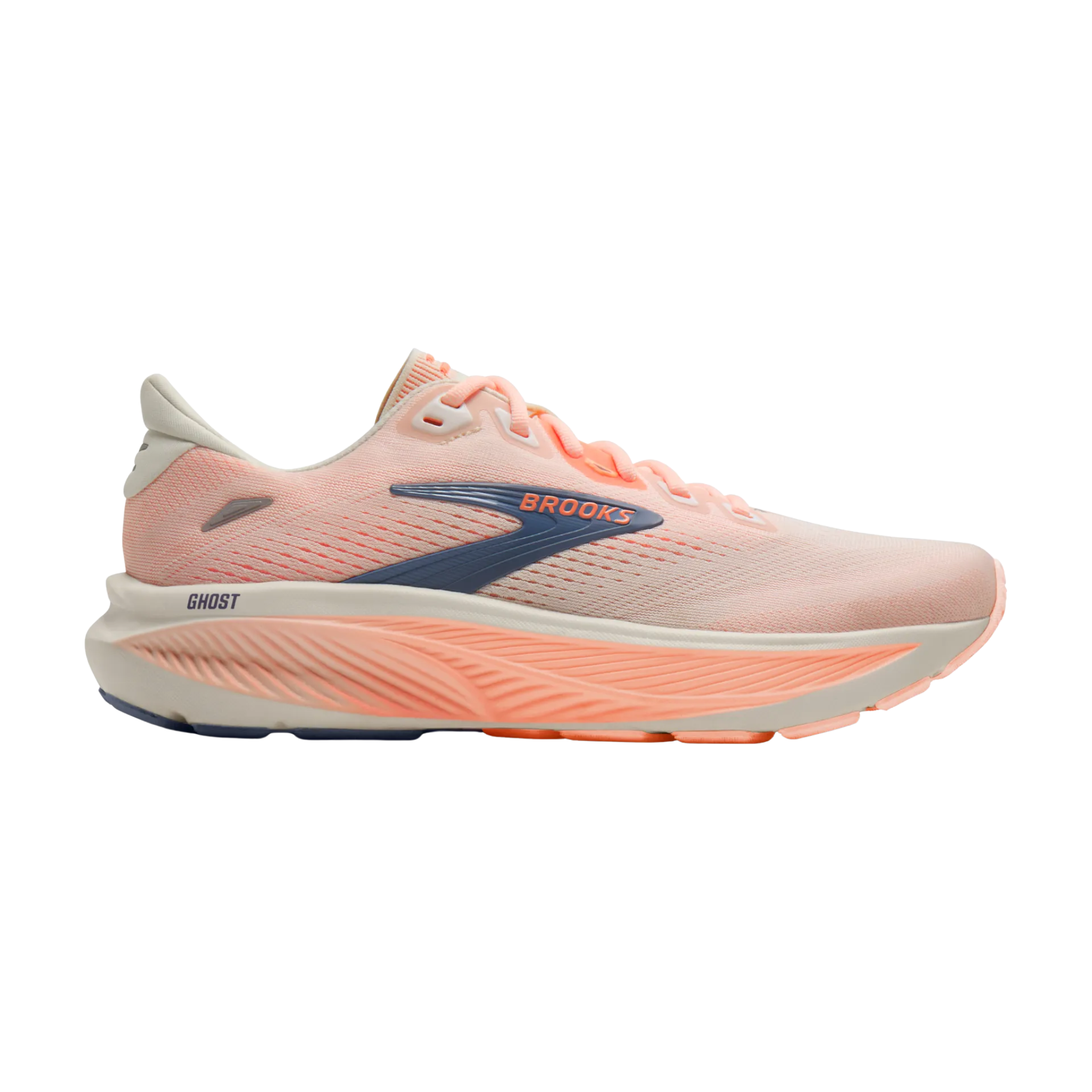 Brooks Women's Ghost 18 Running Shoes - Star White/Cyber Peach