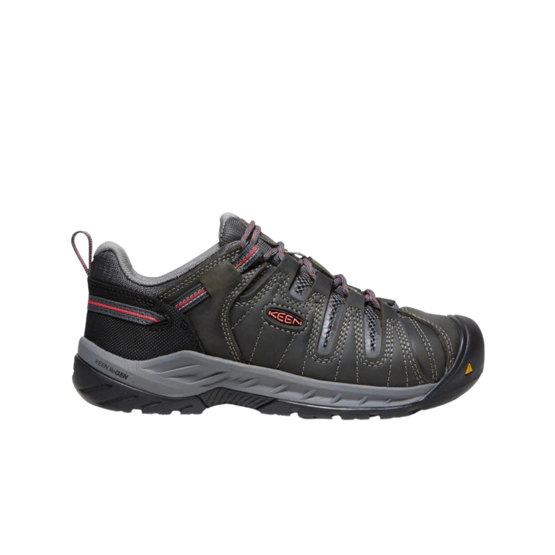 Gray hiking shoe with KEEN logo on a white background