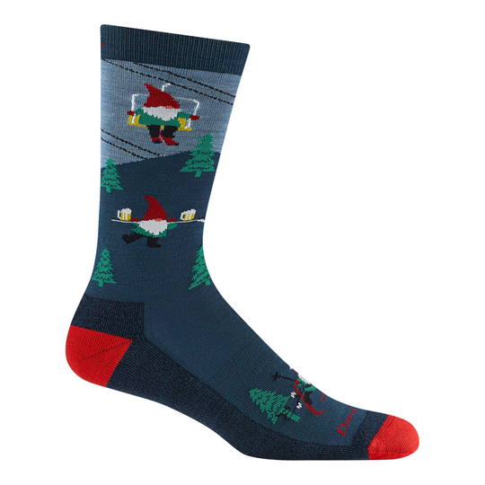 Sock with gnome and beer design on a white background