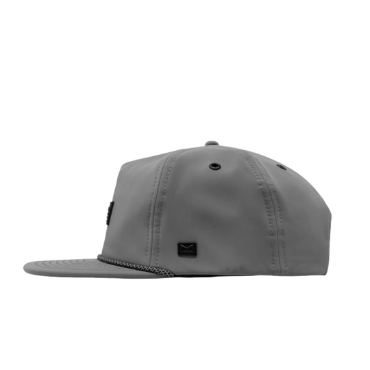 Gray perforated cap on a white background