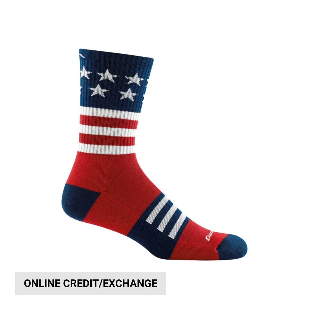 Darn Tough Vermont Men's Captain Stripe Micro Crew Lightweight Hiking Sock - Stars and Stripes - Lenny's Shoe & Apparel