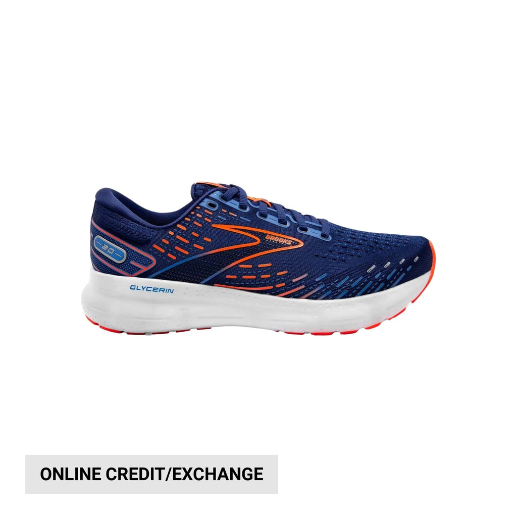 Brooks Men's Glycerin 20 Road Running Shoes - Blue Depths/Palace Blue/Orange - Lenny's Shoe & Apparel