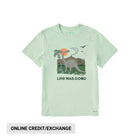 Life Is Good Men's Dinosaur Life Was Good Crusher Lite Tee - Sage Green - Lenny's Shoe & Apparel