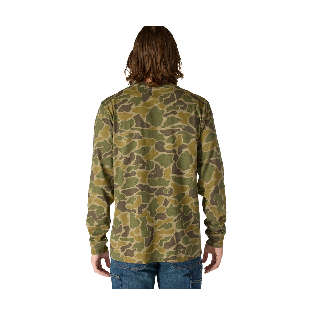 back of green camo long sleeve