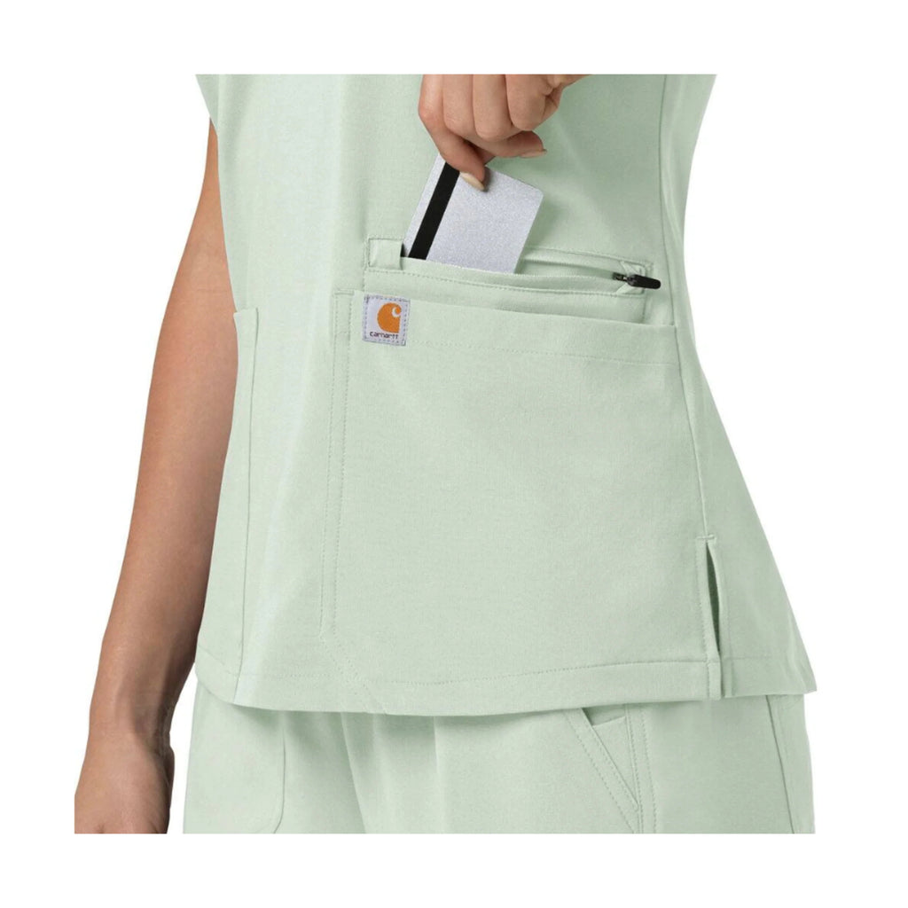 Green v neck scrub top