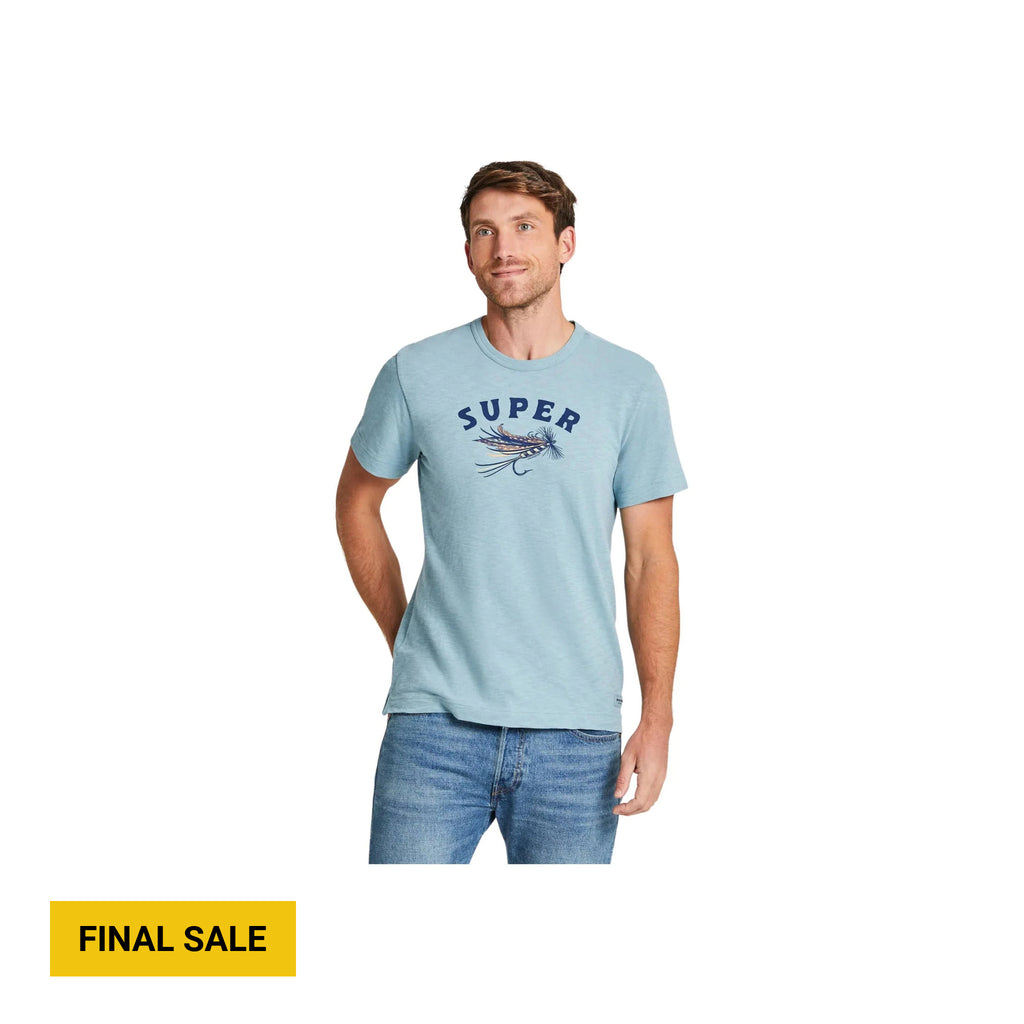 Life Is Good Men's Super Fly Slub Slim Fit Tee - Smoky Blue - Lenny's Shoe & Apparel