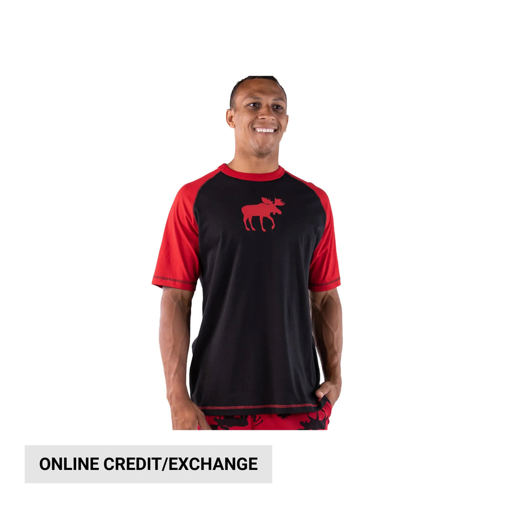 Lazy One Men's Moose PJ Tee - Black/Red - Lenny's Shoe & Apparel