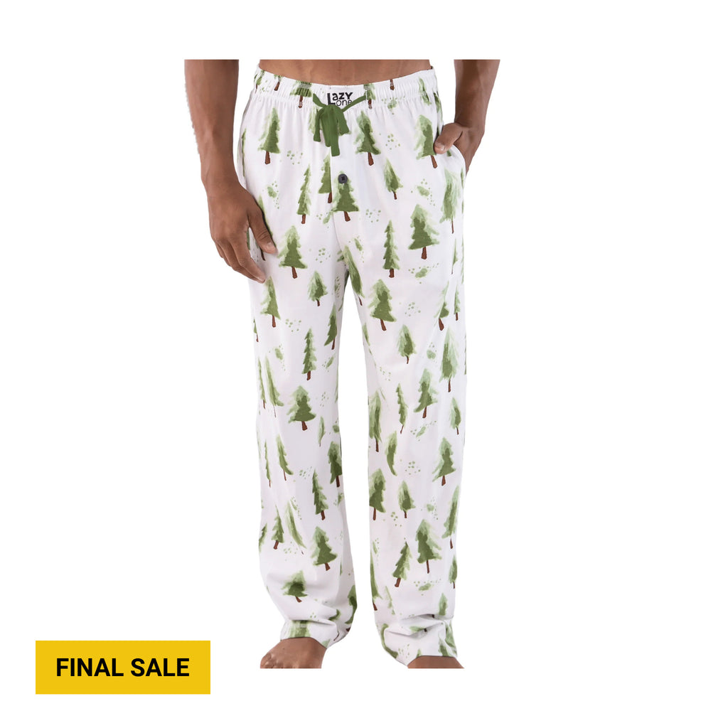 Lazy One Men's Evergreen Plaid PJ Pant - White/Green - Lenny's Shoe & Apparel