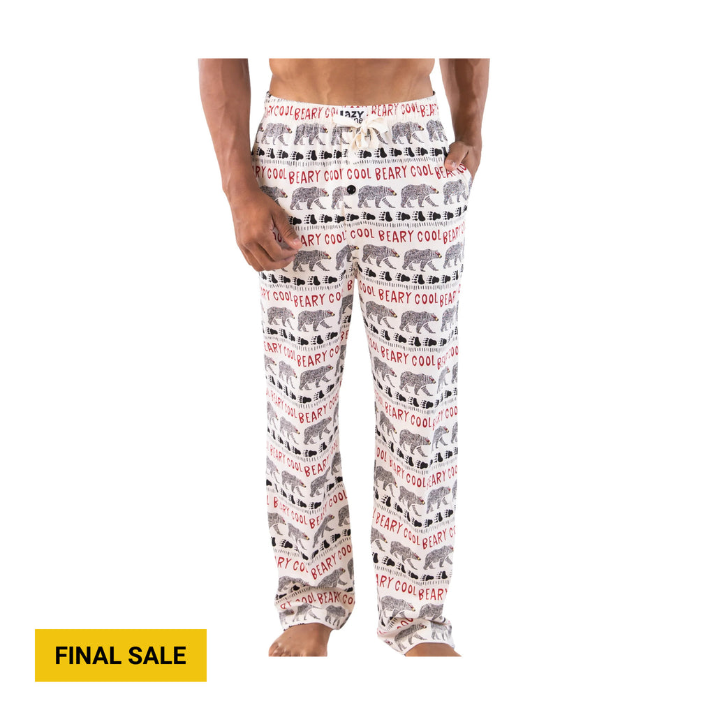 Lazy One Men's Beary Cool PJ Pant - White - Lenny's Shoe & Apparel