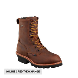 Red Wing Men's Loggermax 9 Inch Insulate Waterproof Soft Toe Work Boots - Brown