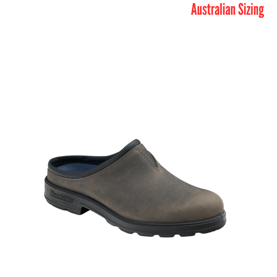 Brown slip-on shoe on a white background with 'Australian Sizing' text.