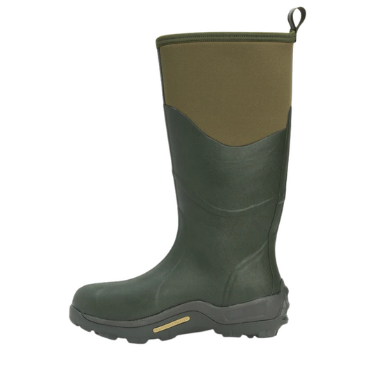 Muck Men's Muckmaster Tall Boots - Moss on a white background.