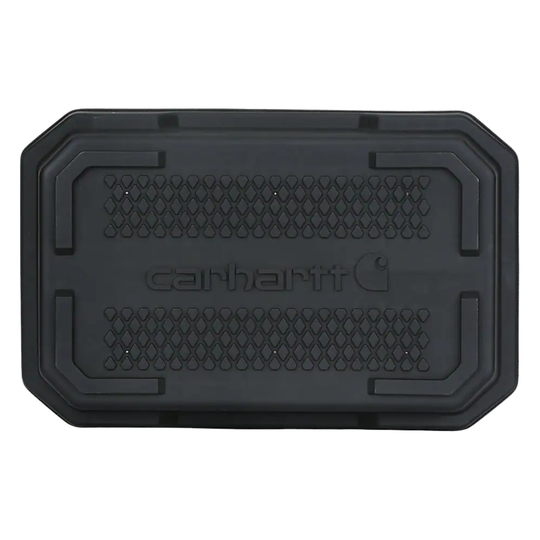 Bottom rubber of tool tote with Carhartt logo in the center. On a white background