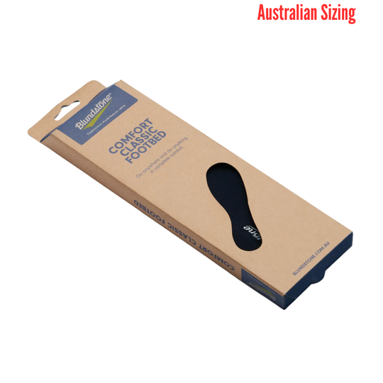 Blundstone comfort classic footbed packaging on a white background
