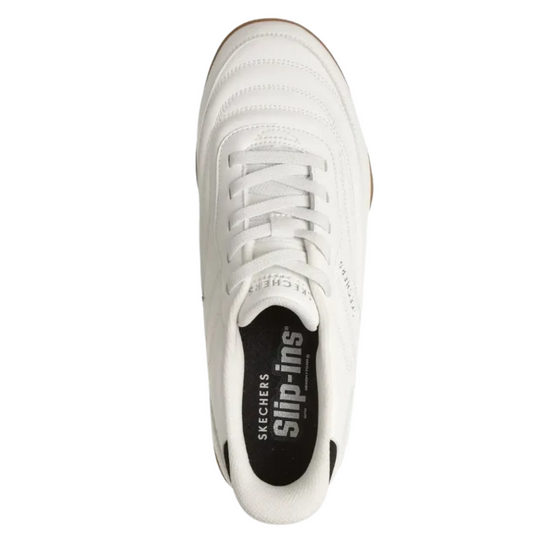 Skechers Men's Zinger EVO Slip In Shoes - White on a white background.