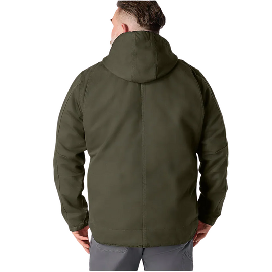 Carhartt Men's Washed Bartlett Jacket - Moss on a male model on a white background.
