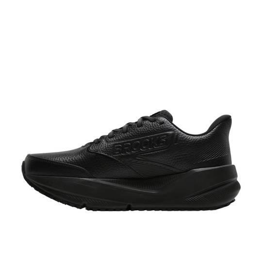 Brooks Men's Ghost Max Slip Resistant Shoes - Black on a white background.