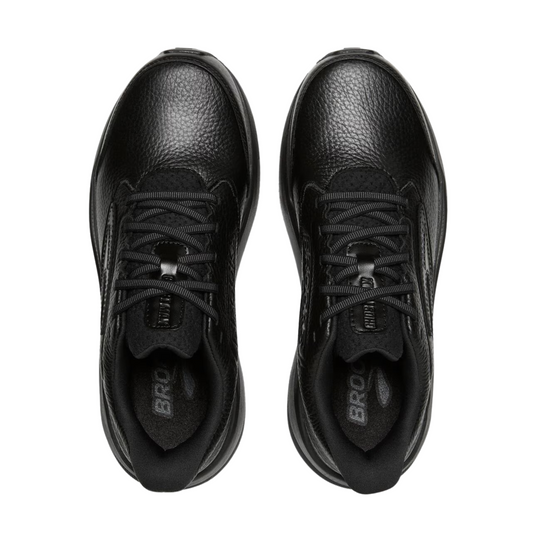 Brooks Men's Ghost Max Slip Resistant Shoes - Black on a white background.