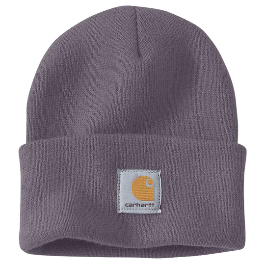 Carhartt Knit Watch Hat - Wood Violet on a white background.