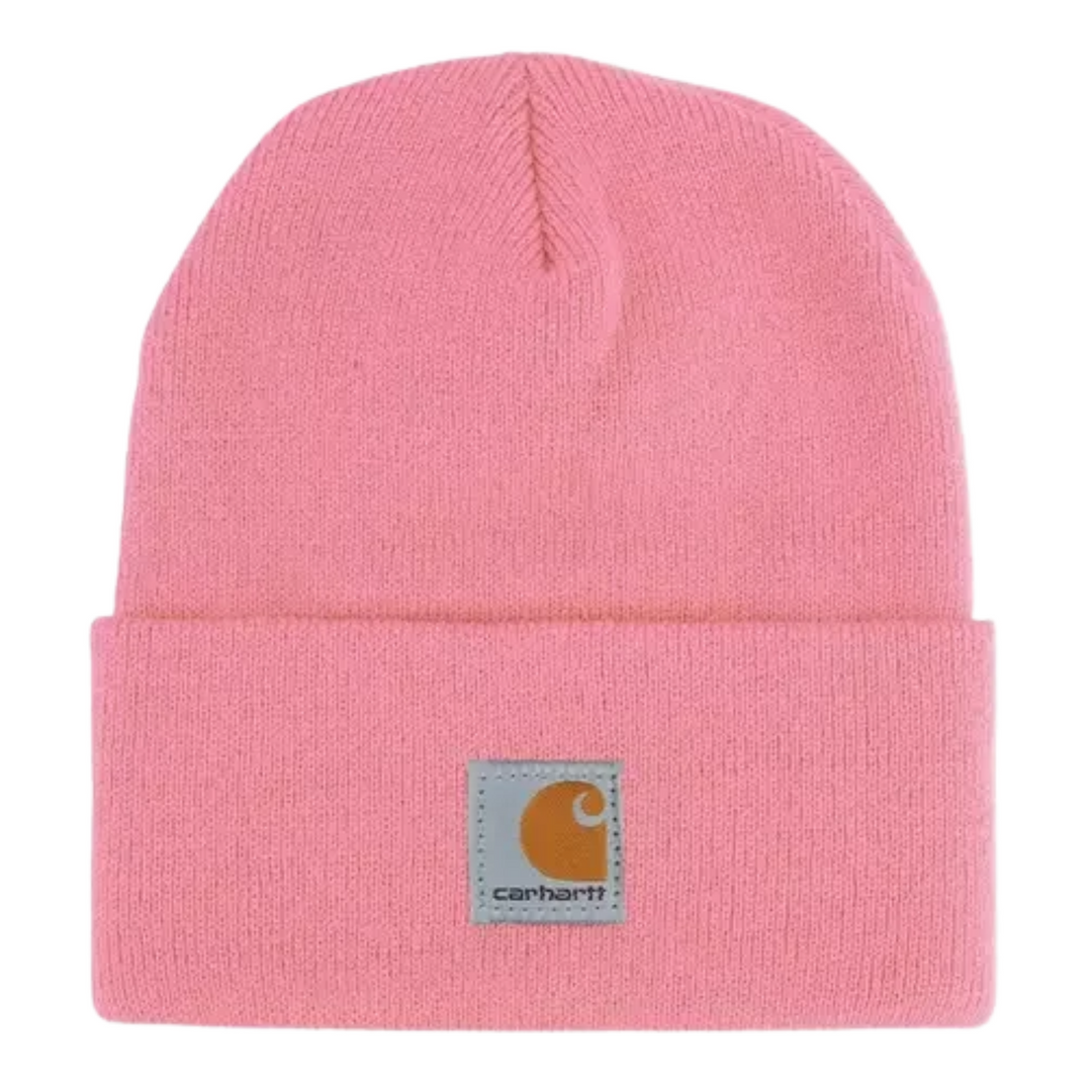 Carhartt Kids' Toddler Watch Hat - Pink Lemonade on a white background.