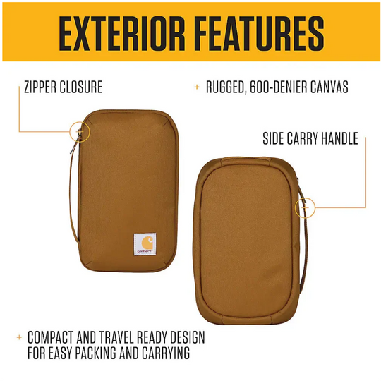 Carhartt Utility Soft Sided Organizer - Carhartt Brown. Exterior features indicators.