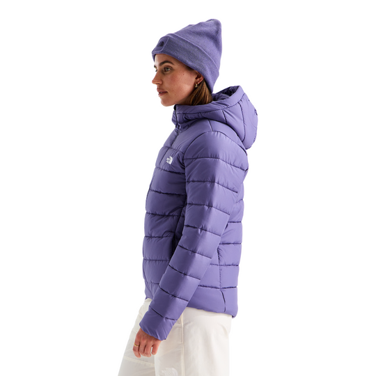The North Face Women’s Aconcagua Hooded Jacket - Grounded Plum on a female model on a white background.