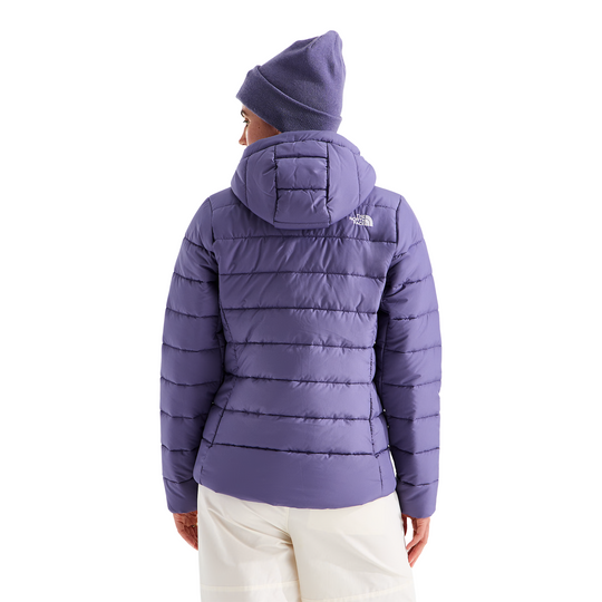 The North Face Women’s Aconcagua Hooded Jacket - Grounded Plum on a female model on a white background.