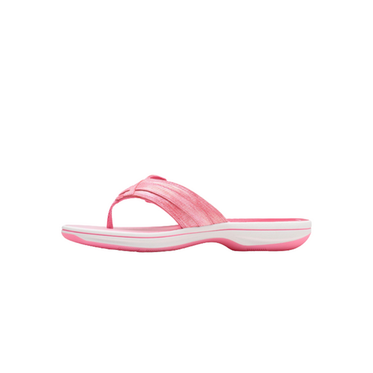Clarks Women's Breeze Sea - Pink on a white background.