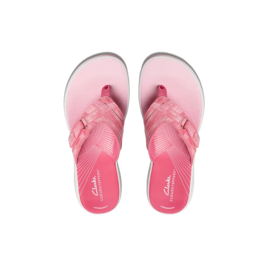 Clarks Women's Breeze Sea - Pink on a white background.