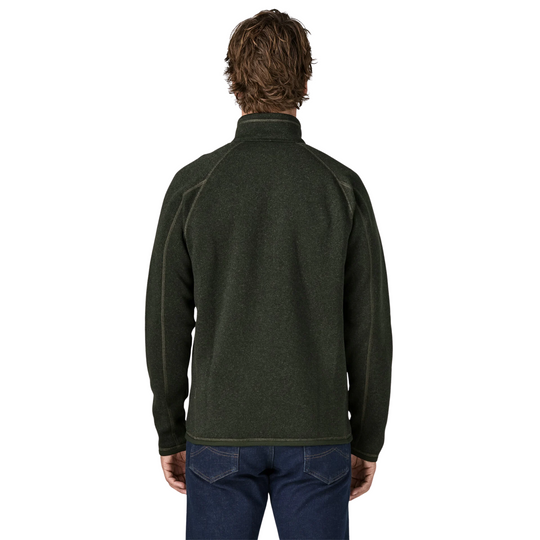 Patagonia Men's Better Sweater Fleece Jacket - Old Growth Green on a male model on a white background.