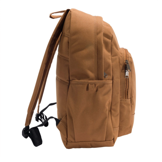 Brown backpack on a white background