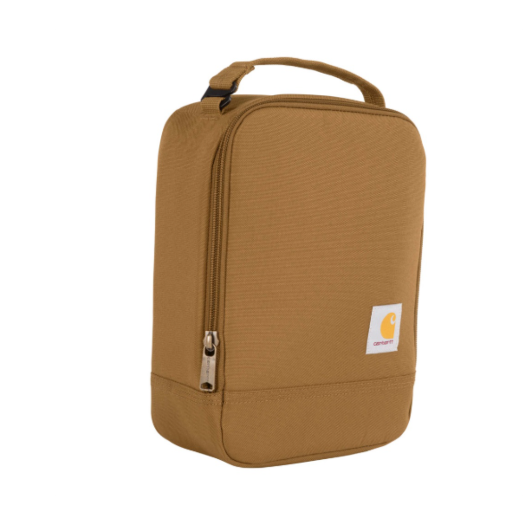 Brown lunch bag with Carhartt logo on a white background