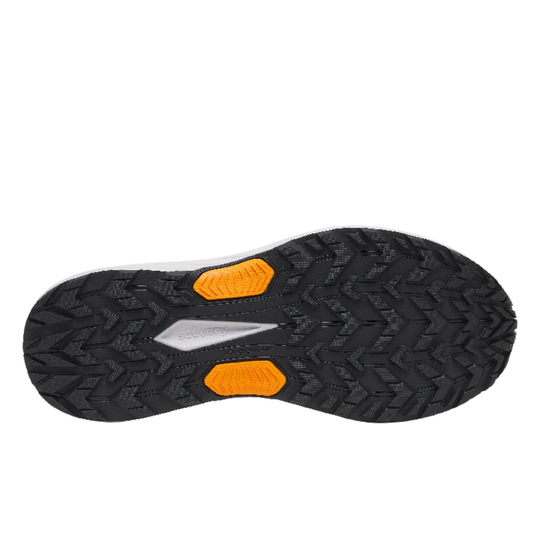 Black sneaker sole with yellow accents