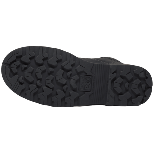 Black sole of a shoe with tread pattern on a white background