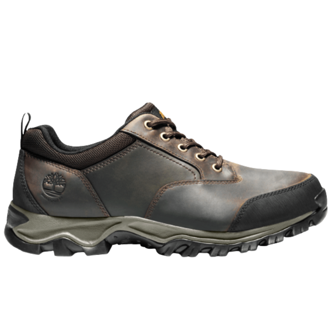 Brown hiking shoe on a white background