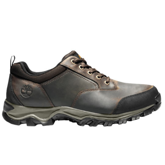 Brown hiking shoe on a white background