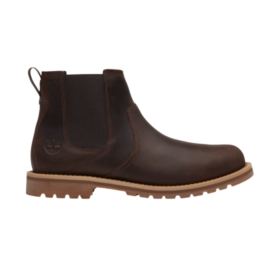 A brown boot on a white background