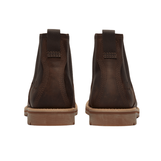 Rear view of Brown Boots on a white background